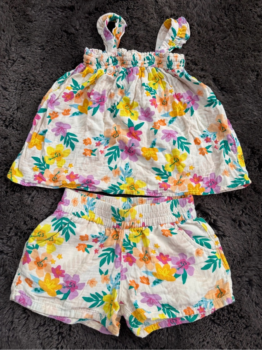 Kids Cat & Jack Tropical Floral Set Size S 6/7